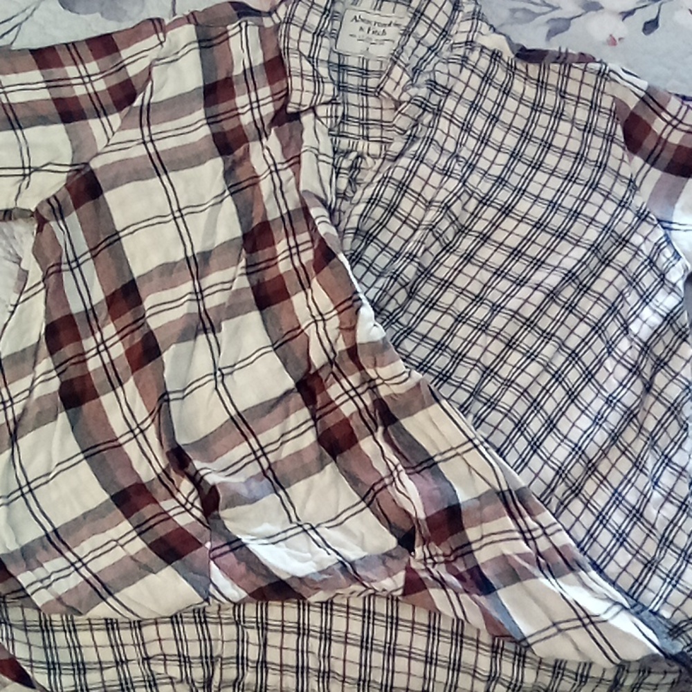 Abercrombie & Fitch Plaid Blouse - Cream and Black - Picture 5 of 6